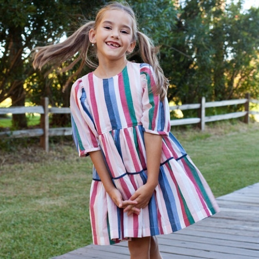 Pink Chicken Maribelle Dress Holiday Stripe Size 2T - Picture 3 of 9